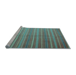Sideview of Machine Washable Abstract Light Blue Contemporary Rug, wshcon883lblu