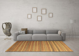 Machine Washable Abstract Brown Contemporary Rug in a Living Room,, wshcon883brn