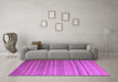 Machine Washable Abstract Purple Contemporary Area Rugs in a Living Room, wshcon883pur