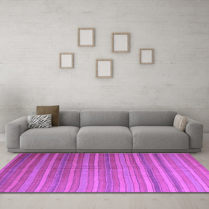 Machine Washable Abstract Purple Contemporary Area Rugs in a Living Room, wshcon883pur