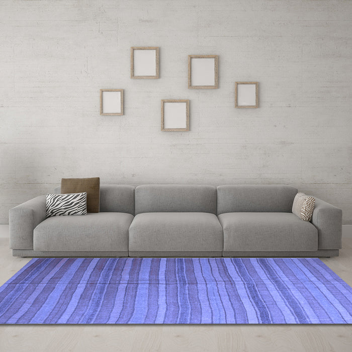 Machine Washable Abstract Blue Contemporary Rug in a Living Room, wshcon883blu