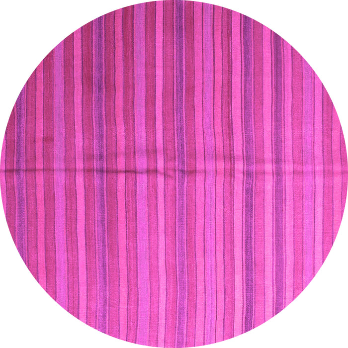 Round Machine Washable Abstract Pink Contemporary Rug, wshcon883pnk