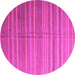 Round Machine Washable Abstract Pink Contemporary Rug, wshcon883pnk