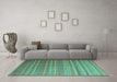 Machine Washable Abstract Turquoise Contemporary Area Rugs in a Living Room,, wshcon883turq