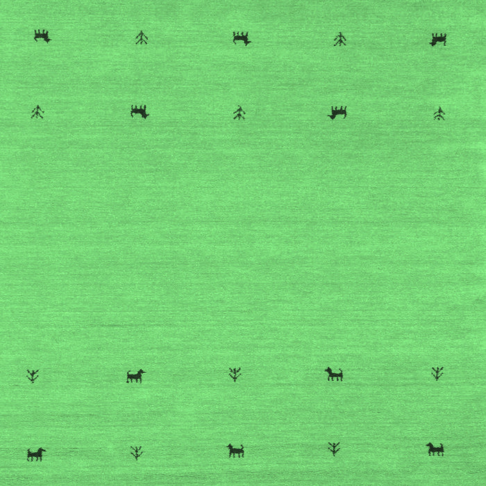 Square Machine Washable Solid Emerald Green Modern Area Rugs, wshcon884emgrn