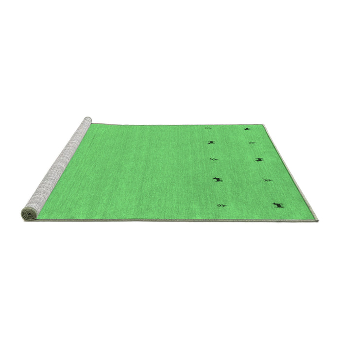 Sideview of Machine Washable Solid Emerald Green Modern Area Rugs, wshcon884emgrn