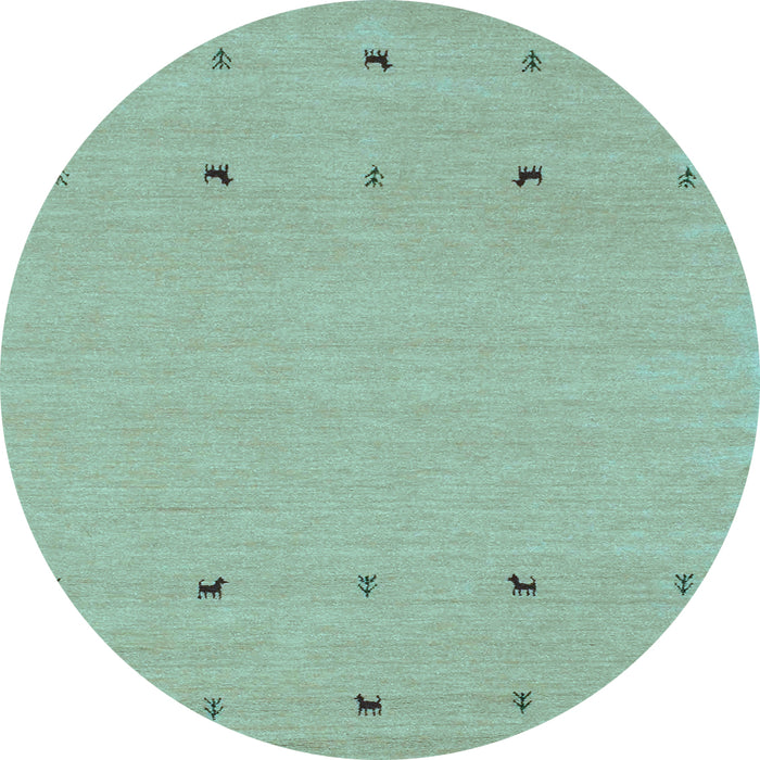 Round Solid Light Blue Modern Rug, con884lblu