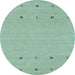 Round Solid Light Blue Modern Rug, con884lblu