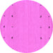 Round Solid Purple Modern Rug, con884pur