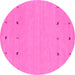 Round Solid Pink Modern Rug, con884pnk