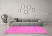 Machine Washable Solid Pink Modern Rug in a Living Room, wshcon884pnk