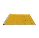 Sideview of Machine Washable Solid Yellow Modern Rug, wshcon884yw