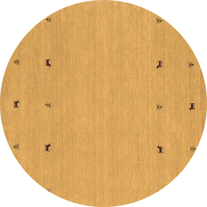 Round Solid Brown Modern Rug, con884brn