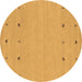 Round Solid Brown Modern Rug, con884brn