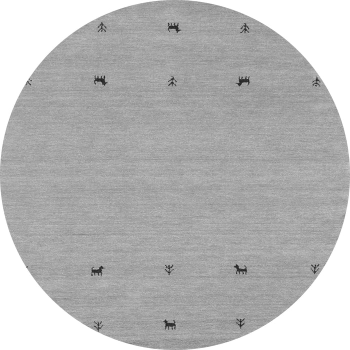 Square Solid Gray Modern Rug, con884gry