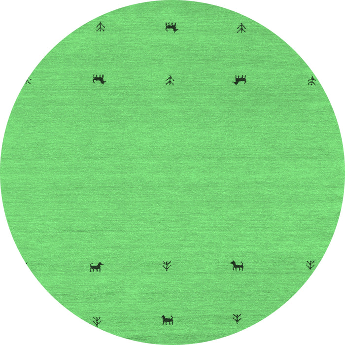 Round Solid Emerald Green Modern Rug, con884emgrn