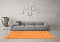 Machine Washable Solid Orange Modern Rug, wshcon884org