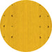 Round Solid Yellow Modern Rug, con884yw