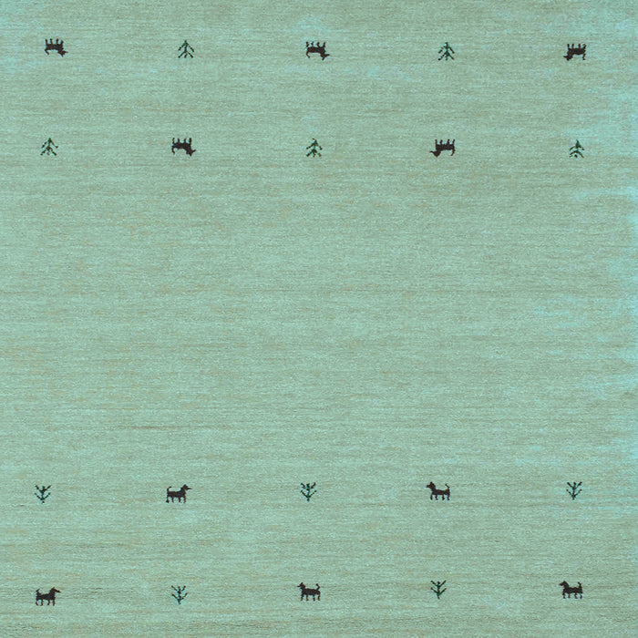 Square Solid Light Blue Modern Rug, con884lblu