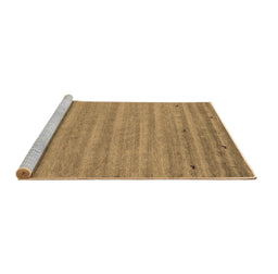 Sideview of Machine Washable Abstract Brown Contemporary Rug, wshcon885brn
