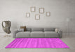 Machine Washable Abstract Pink Contemporary Rug in a Living Room, wshcon885pnk