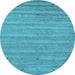 Round Abstract Light Blue Contemporary Rug, con885lblu