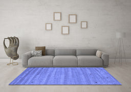 Machine Washable Abstract Blue Contemporary Rug in a Living Room, wshcon885blu