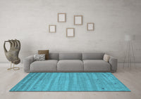 Machine Washable Abstract Light Blue Contemporary Rug, wshcon885lblu