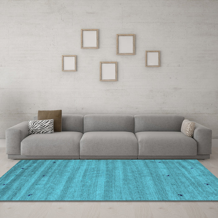 Machine Washable Abstract Light Blue Contemporary Rug in a Living Room, wshcon885lblu
