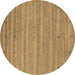 Round Abstract Brown Contemporary Rug, con885brn