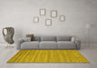 Machine Washable Abstract Yellow Contemporary Rug in a Living Room, wshcon885yw