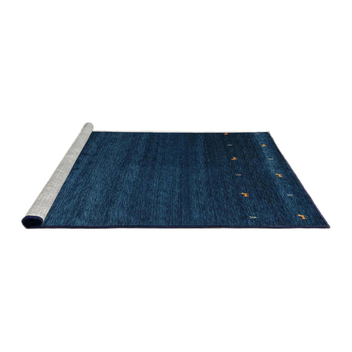 Serging Thickness of Machine Washable Contemporary Blue Rug, wshcon886