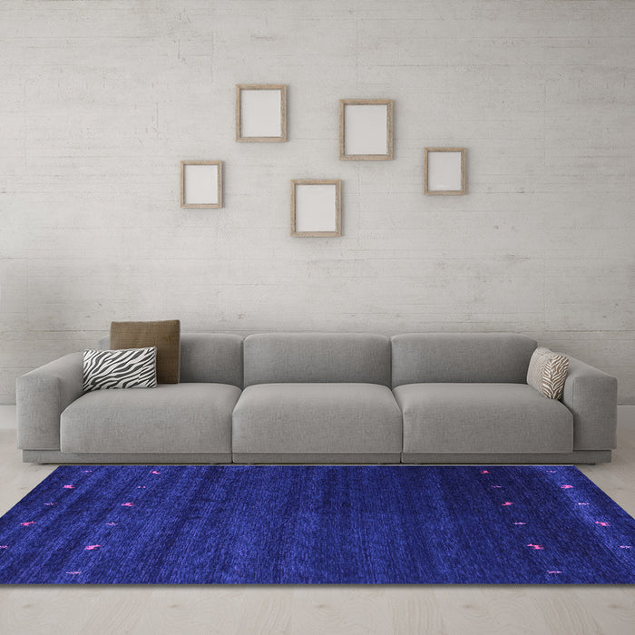 Machine Washable Abstract Purple Contemporary Area Rugs in a Living Room, wshcon886pur