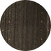 Round Abstract Brown Contemporary Rug, con886brn