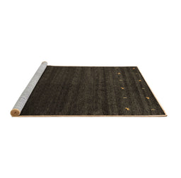 Sideview of Machine Washable Abstract Brown Contemporary Rug, wshcon886brn