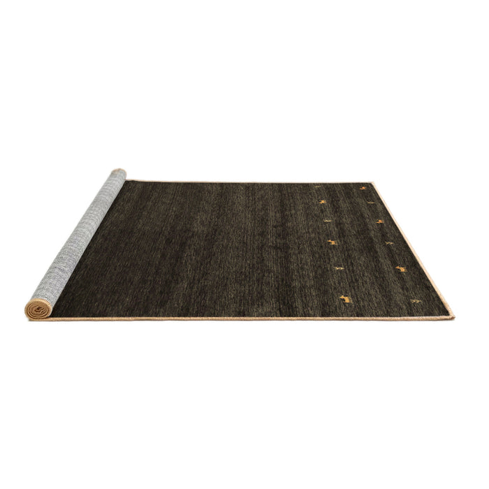 Sideview of Machine Washable Abstract Brown Contemporary Rug, wshcon886brn