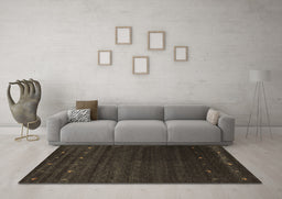 Machine Washable Abstract Brown Contemporary Rug in a Living Room,, wshcon886brn