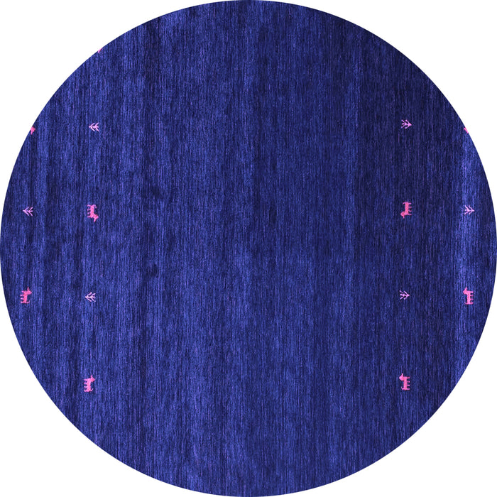 Round Machine Washable Abstract Purple Contemporary Area Rugs, wshcon886pur