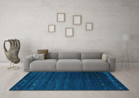 Machine Washable Abstract Light Blue Contemporary Rug, wshcon886lblu