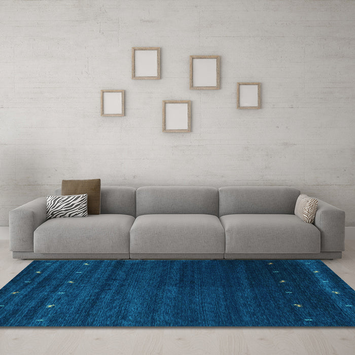 Machine Washable Abstract Light Blue Contemporary Rug in a Living Room, wshcon886lblu