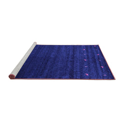 Sideview of Machine Washable Abstract Purple Contemporary Area Rugs, wshcon886pur