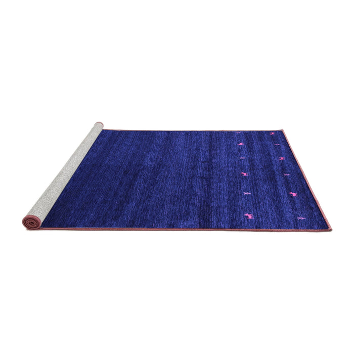 Sideview of Machine Washable Abstract Purple Contemporary Area Rugs, wshcon886pur