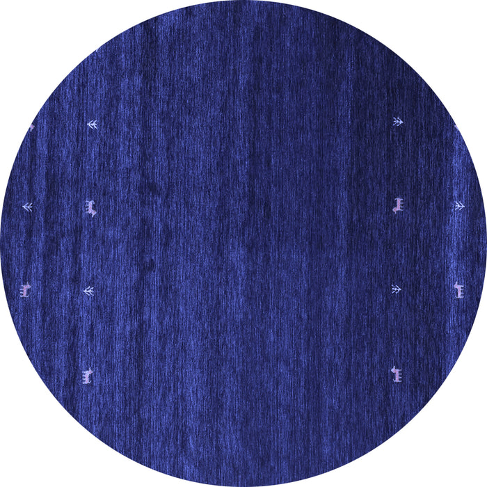 Round Machine Washable Abstract Blue Contemporary Rug, wshcon886blu