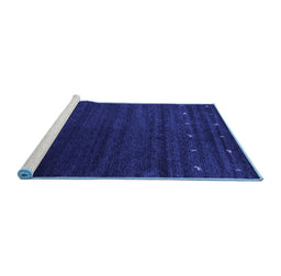 Sideview of Machine Washable Abstract Blue Contemporary Rug, wshcon886blu