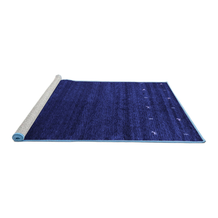 Sideview of Machine Washable Abstract Blue Contemporary Rug, wshcon886blu