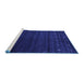 Sideview of Machine Washable Abstract Blue Contemporary Rug, wshcon886blu
