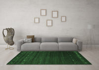 Machine Washable Abstract Emerald Green Contemporary Rug, wshcon886emgrn