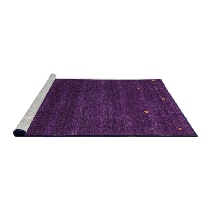 Serging Thickness of Machine Washable Contemporary Purple Rug, wshcon887