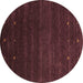 Round Abstract Brown Contemporary Rug, con887brn