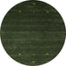 Machine Washable Abstract Green Contemporary Area Rugs, wshcon887grn